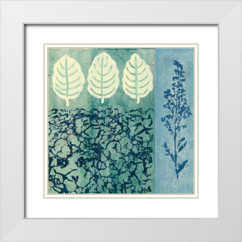 Natures Montage IV White Modern Wood Framed Art Print with Double Matting by Slocum, Nancy