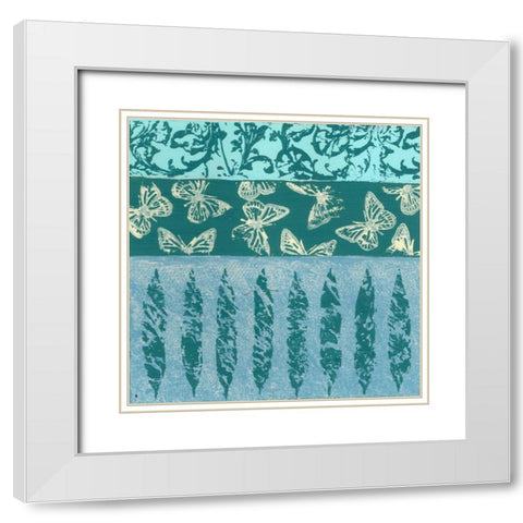 Natures Montage VI White Modern Wood Framed Art Print with Double Matting by Slocum, Nancy