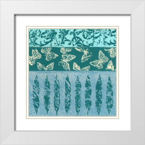Natures Montage VI White Modern Wood Framed Art Print with Double Matting by Slocum, Nancy