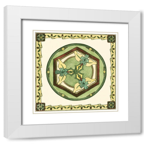 Arts and Crafts Plate I White Modern Wood Framed Art Print with Double Matting by Vision Studio
