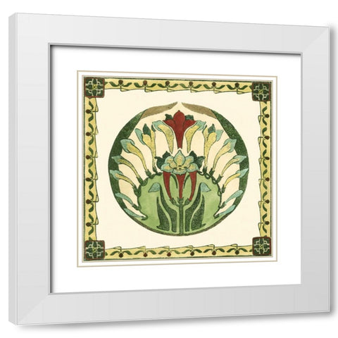 Arts and Crafts Plate III White Modern Wood Framed Art Print with Double Matting by Vision Studio