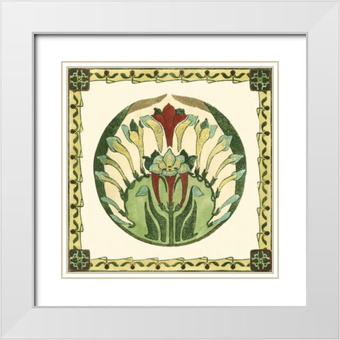Arts and Crafts Plate III White Modern Wood Framed Art Print with Double Matting by Vision Studio