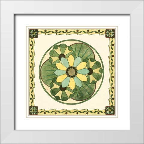 Arts and Crafts Plate IV White Modern Wood Framed Art Print with Double Matting by Vision Studio