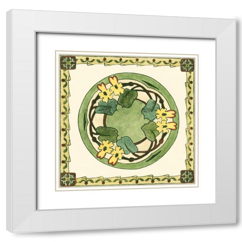 Arts and Crafts Plate V White Modern Wood Framed Art Print with Double Matting by Vision Studio