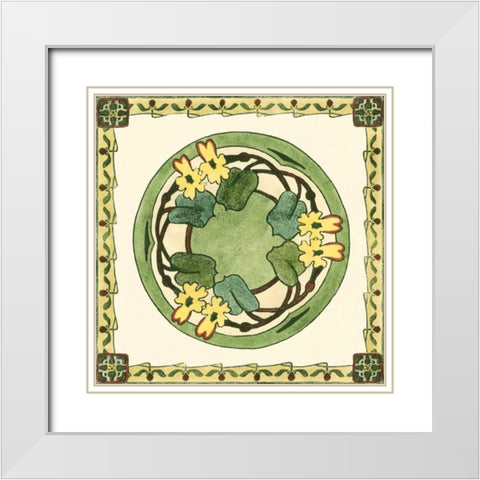 Arts and Crafts Plate V White Modern Wood Framed Art Print with Double Matting by Vision Studio