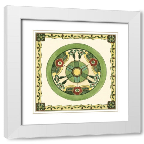 Arts and Crafts Plate VI White Modern Wood Framed Art Print with Double Matting by Vision Studio