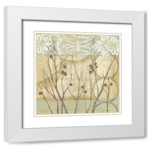 Small Willow and Lace I White Modern Wood Framed Art Print with Double Matting by Goldberger, Jennifer