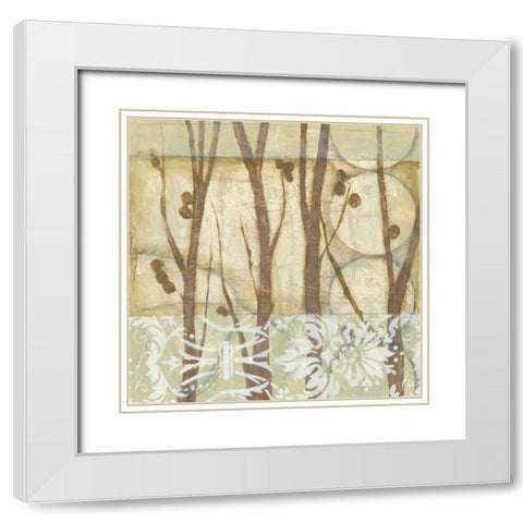 Small Willow and Lace III White Modern Wood Framed Art Print with Double Matting by Goldberger, Jennifer