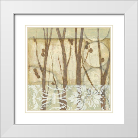 Small Willow and Lace III White Modern Wood Framed Art Print with Double Matting by Goldberger, Jennifer