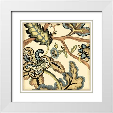 Small Jacobean Tile II White Modern Wood Framed Art Print with Double Matting by Zarris, Chariklia