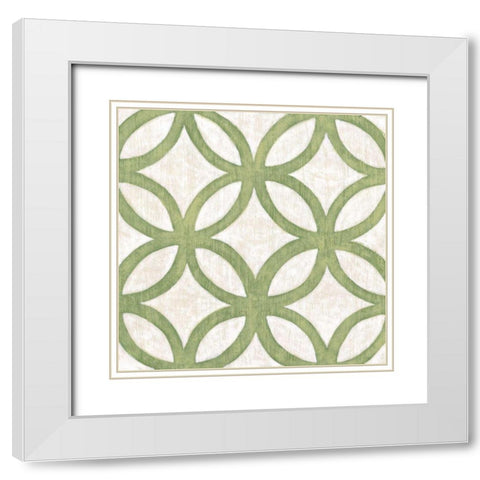 Garden Tile III White Modern Wood Framed Art Print with Double Matting by Zarris, Chariklia