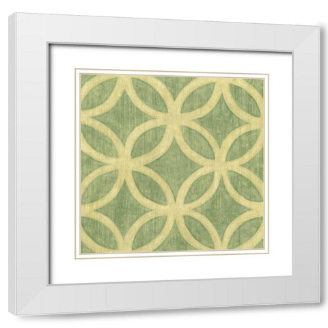 Garden Tile IV White Modern Wood Framed Art Print with Double Matting by Zarris, Chariklia
