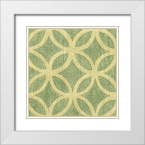 Garden Tile IV White Modern Wood Framed Art Print with Double Matting by Zarris, Chariklia