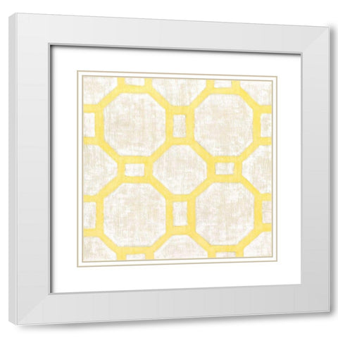 Garden Tile V White Modern Wood Framed Art Print with Double Matting by Zarris, Chariklia
