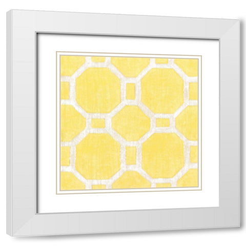 Garden Tile VI White Modern Wood Framed Art Print with Double Matting by Zarris, Chariklia