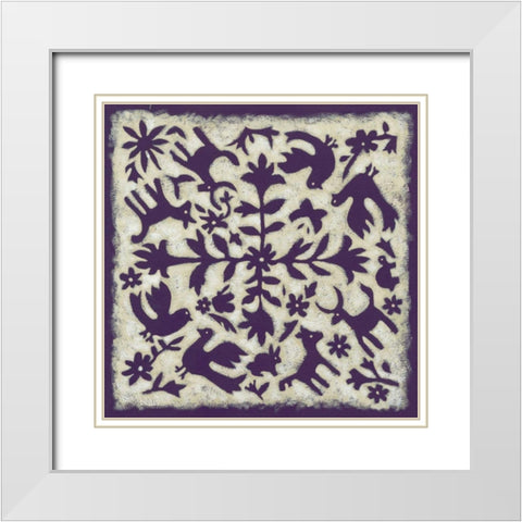 Folk Story in Purple White Modern Wood Framed Art Print with Double Matting by Zarris, Chariklia