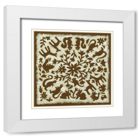 Folk Story in Brown White Modern Wood Framed Art Print with Double Matting by Zarris, Chariklia