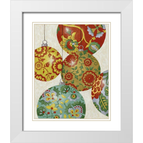 Christmas Cheer I White Modern Wood Framed Art Print with Double Matting by Zarris, Chariklia