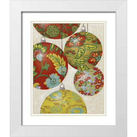 Christmas Cheer II White Modern Wood Framed Art Print with Double Matting by Zarris, Chariklia