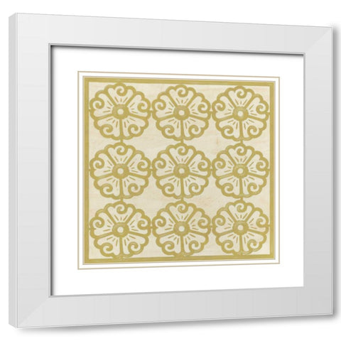 Floral Trellis I White Modern Wood Framed Art Print with Double Matting by Vess, June Erica