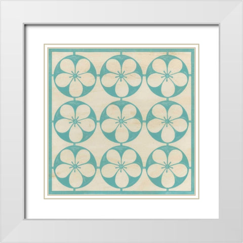 Floral Trellis III White Modern Wood Framed Art Print with Double Matting by Vess, June Erica