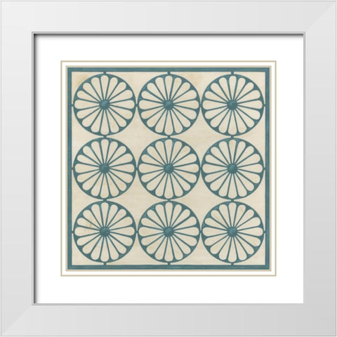 Floral Trellis V White Modern Wood Framed Art Print with Double Matting by Vess, June Erica