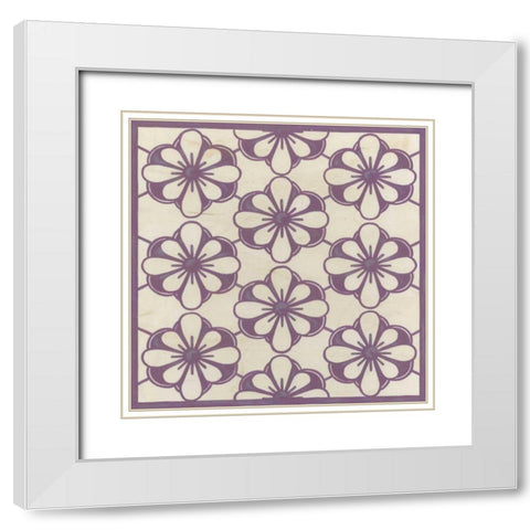 Floral Trellis VI White Modern Wood Framed Art Print with Double Matting by Vess, June Erica