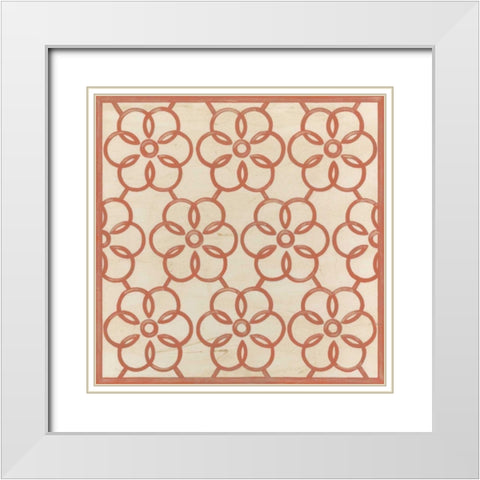 Floral Trellis VIII White Modern Wood Framed Art Print with Double Matting by Vess, June Erica