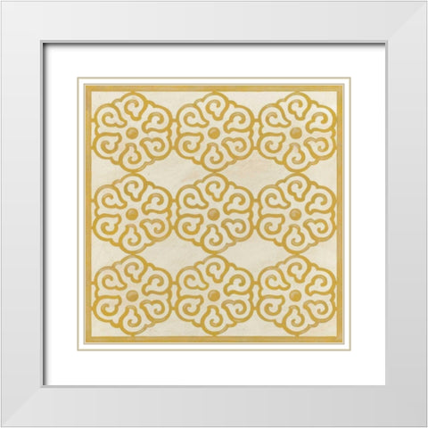 Floral Trellis IX White Modern Wood Framed Art Print with Double Matting by Vess, June Erica