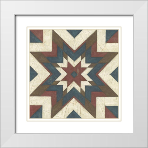 Quilt Motif II White Modern Wood Framed Art Print with Double Matting by Vess, June Erica