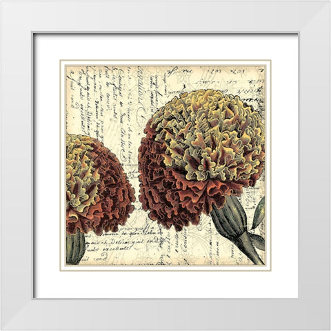 Printed Vintage Composition IV White Modern Wood Framed Art Print with Double Matting by Vision Studio