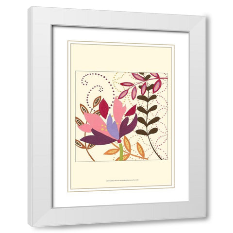 Small Berry Blossom II White Modern Wood Framed Art Print with Double Matting by Vision Studio