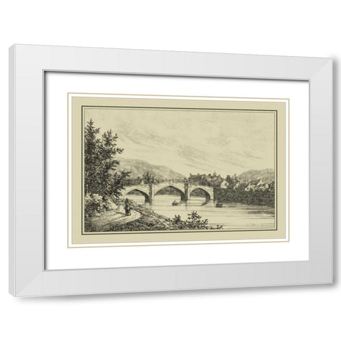 Idyllic Bridge I White Modern Wood Framed Art Print with Double Matting by Wood, I.G.