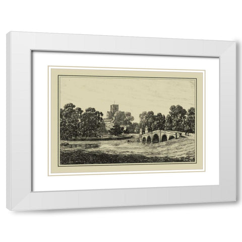Idyllic Bridge II White Modern Wood Framed Art Print with Double Matting by Wood, I.G.