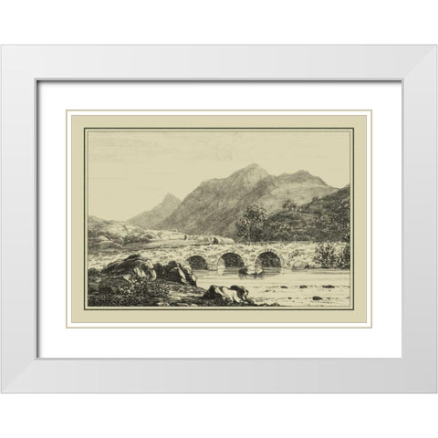 Idyllic Bridge III White Modern Wood Framed Art Print with Double Matting by Wood, I.G.