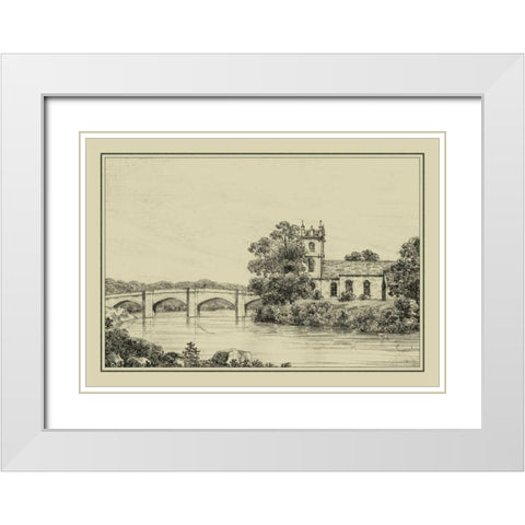 Idyllic Bridge IV White Modern Wood Framed Art Print with Double Matting by Wood, I.G.