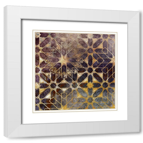 Mystic Tiles I White Modern Wood Framed Art Print with Double Matting by Burghardt, James