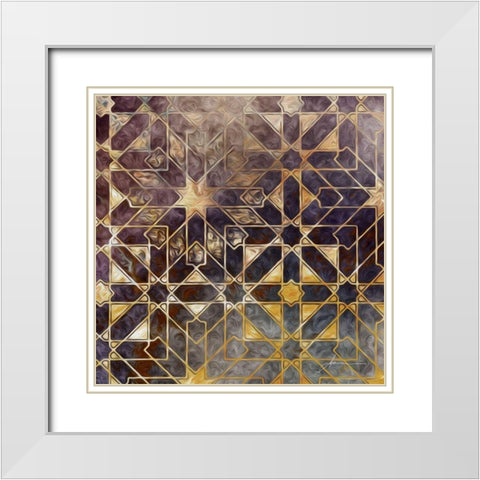 Mystic Tiles I White Modern Wood Framed Art Print with Double Matting by Burghardt, James