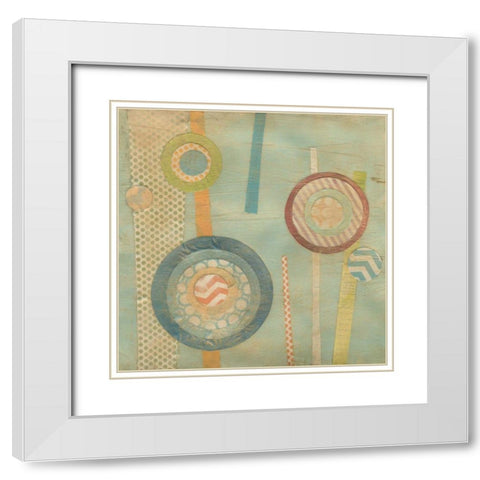 Bits and Pieces IV White Modern Wood Framed Art Print with Double Matting by Vess, June Erica