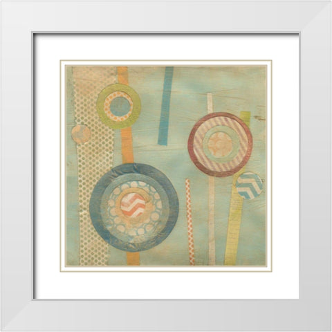 Bits and Pieces IV White Modern Wood Framed Art Print with Double Matting by Vess, June Erica