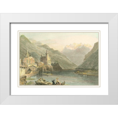 Pastoral Riverscape I White Modern Wood Framed Art Print with Double Matting by Bartlett, William H.