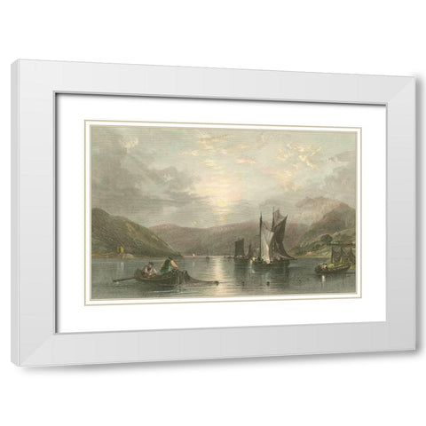 Pastoral Riverscape II White Modern Wood Framed Art Print with Double Matting by Bartlett, William H.