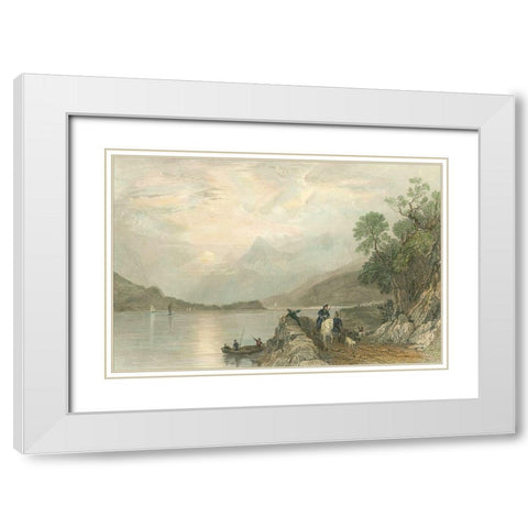 Pastoral Riverscape III White Modern Wood Framed Art Print with Double Matting by Bartlett, William H.