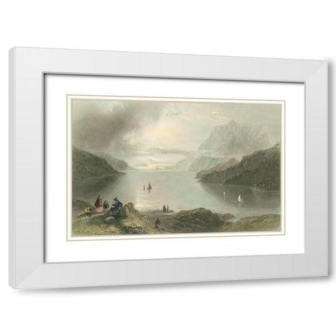 Pastoral Riverscape IV White Modern Wood Framed Art Print with Double Matting by Bartlett, William H.