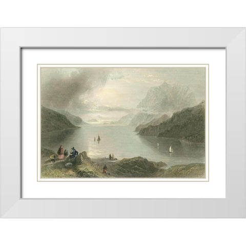 Pastoral Riverscape IV White Modern Wood Framed Art Print with Double Matting by Bartlett, William H.
