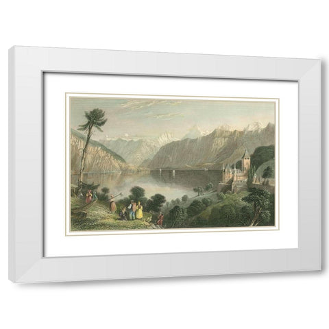 Pastoral Riverscape V White Modern Wood Framed Art Print with Double Matting by Bartlett, William H.