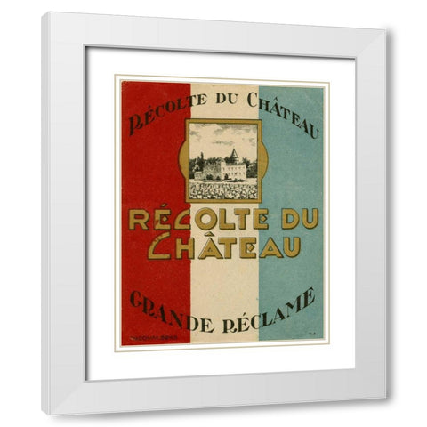 Recolte Du Chateau White Modern Wood Framed Art Print with Double Matting by Unknown