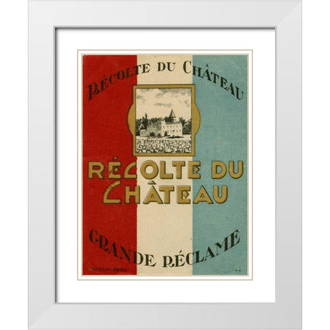 Recolte Du Chateau White Modern Wood Framed Art Print with Double Matting by Unknown
