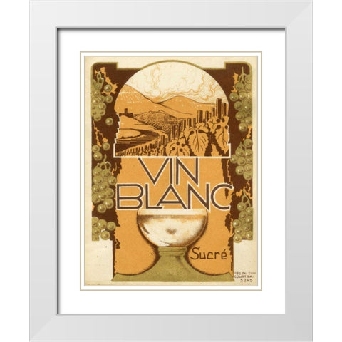 Vin Blanc White Modern Wood Framed Art Print with Double Matting by Unknown