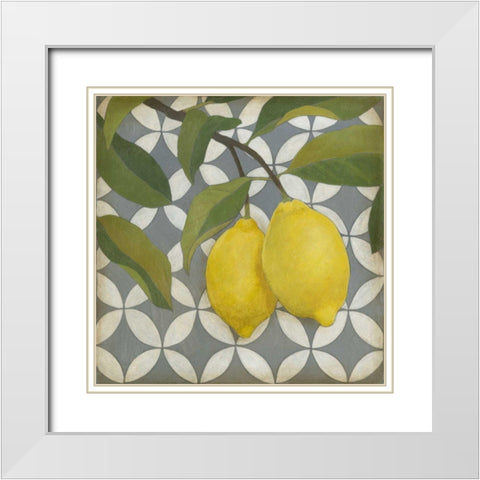 Fruit and Pattern I White Modern Wood Framed Art Print with Double Matting by Meagher, Megan